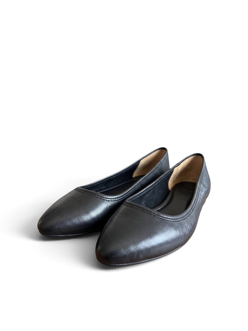 Frye Carson Ballet Flats Black Leather Size 8